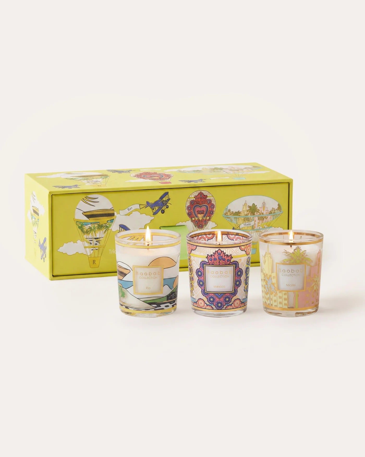 Trio Travel Candles Rio – Mexico – Miami – zestaw świec Baobab Collection