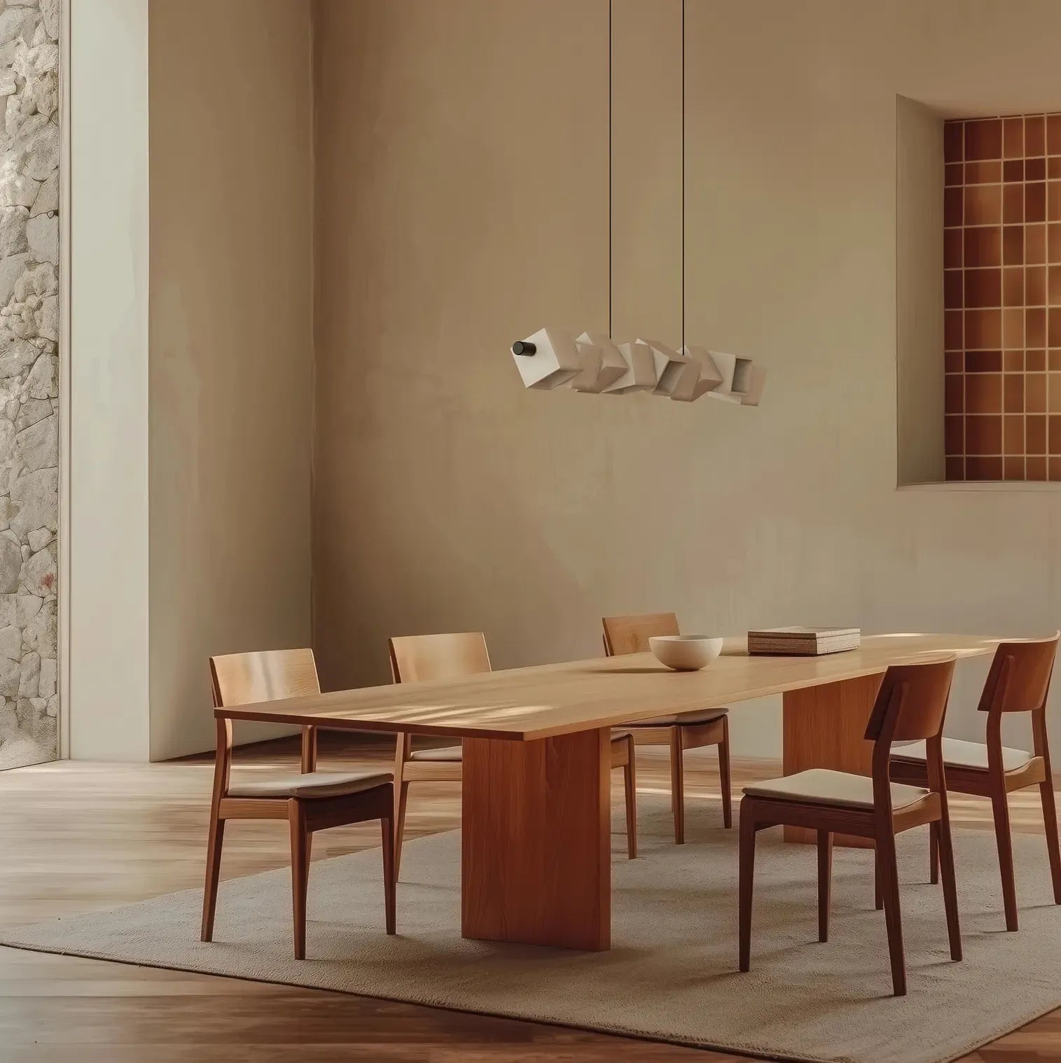 Cubic L – lampa wisząca LED z alabastru