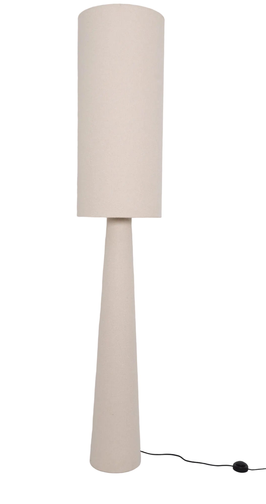 Lampa podłogowa Bouclé beżowa lniana 190 cm