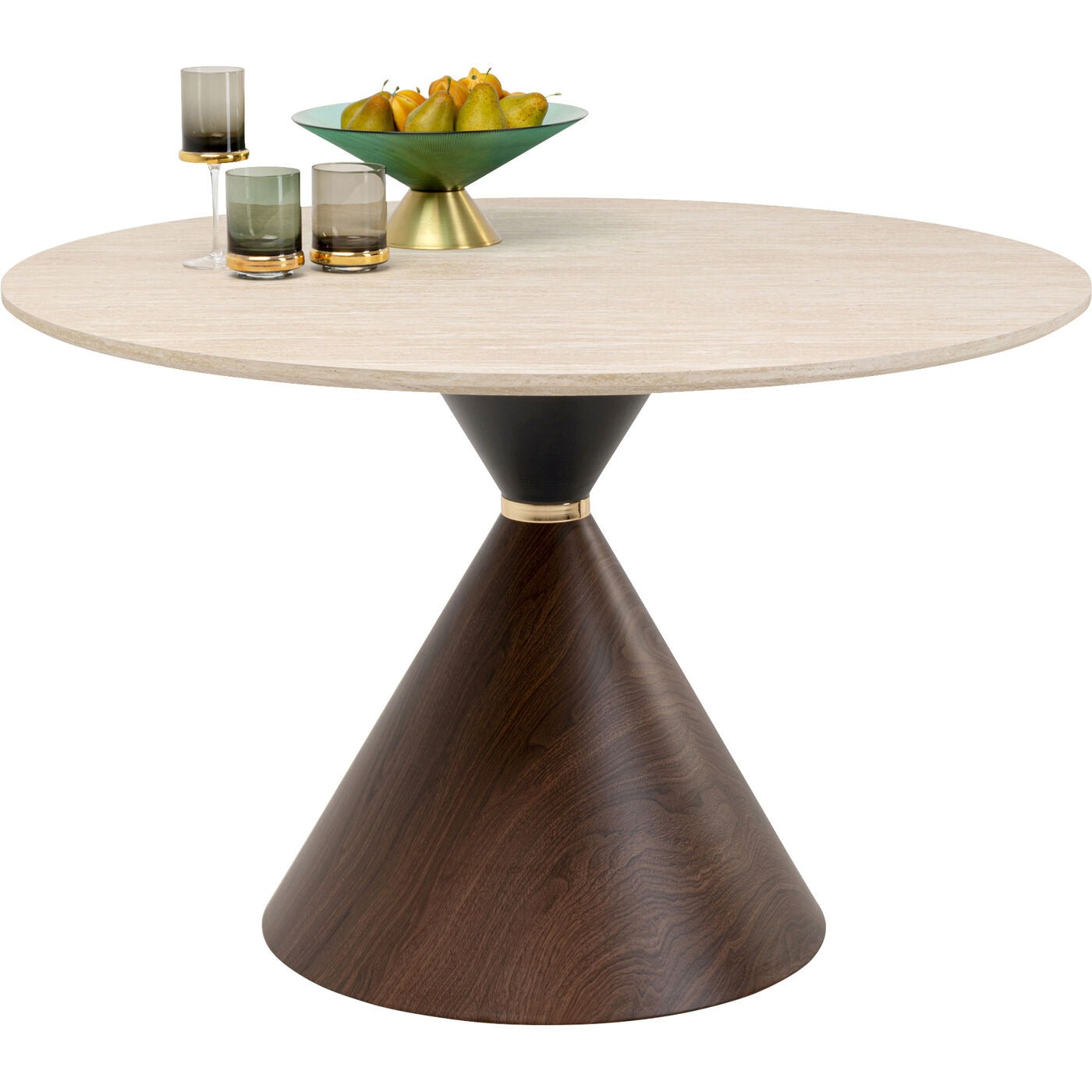 Cono Travertin Walnut Ø120 cm – stół jadalniany