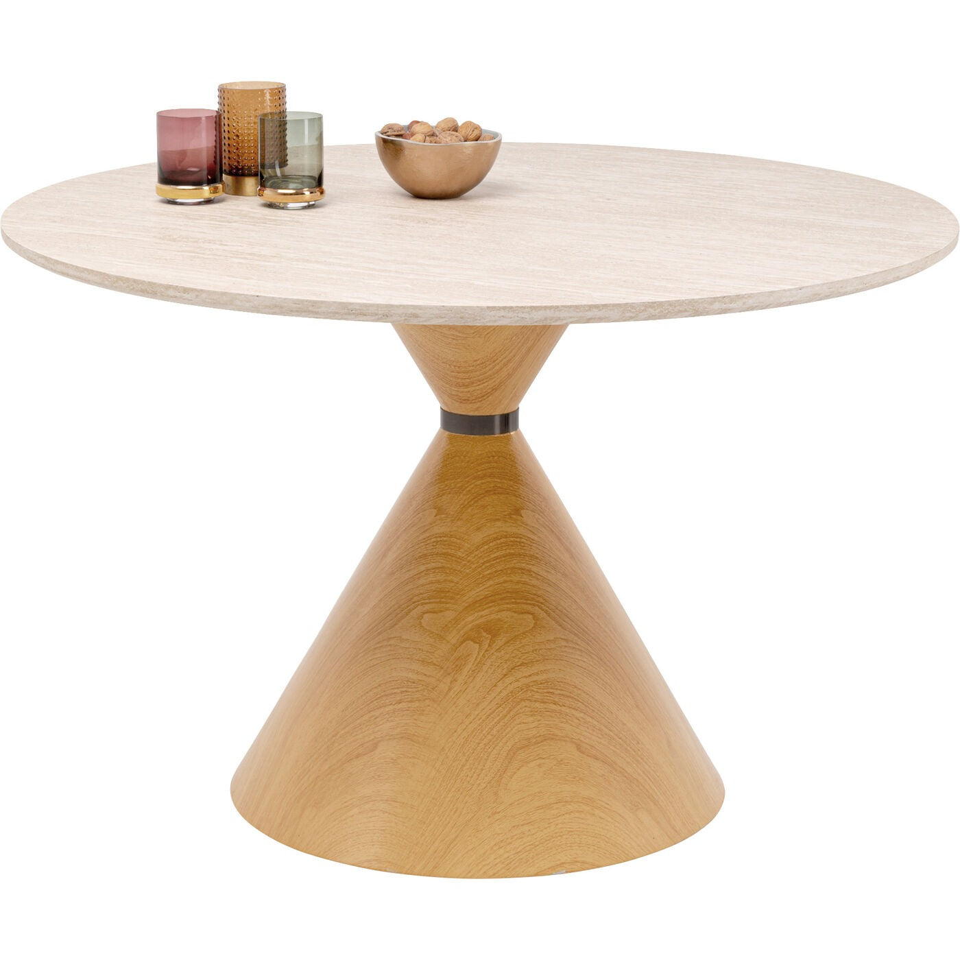Cono Travertin Oak Ø120 cm – stół jadalniany