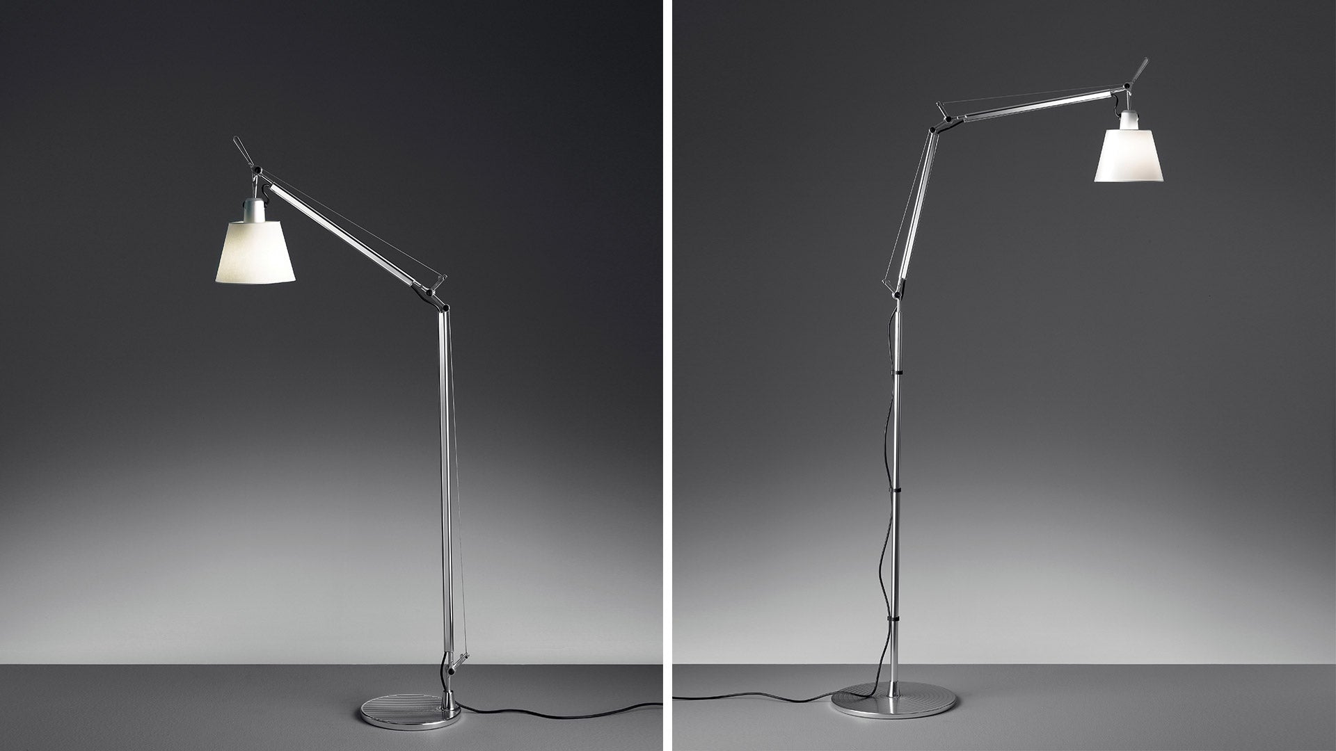 Tolomeo Basculante Floor – lampa podłogowa z abażurem